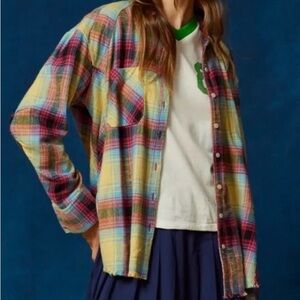 BDG Brixton Flannel Plaid Button-Up Shirt